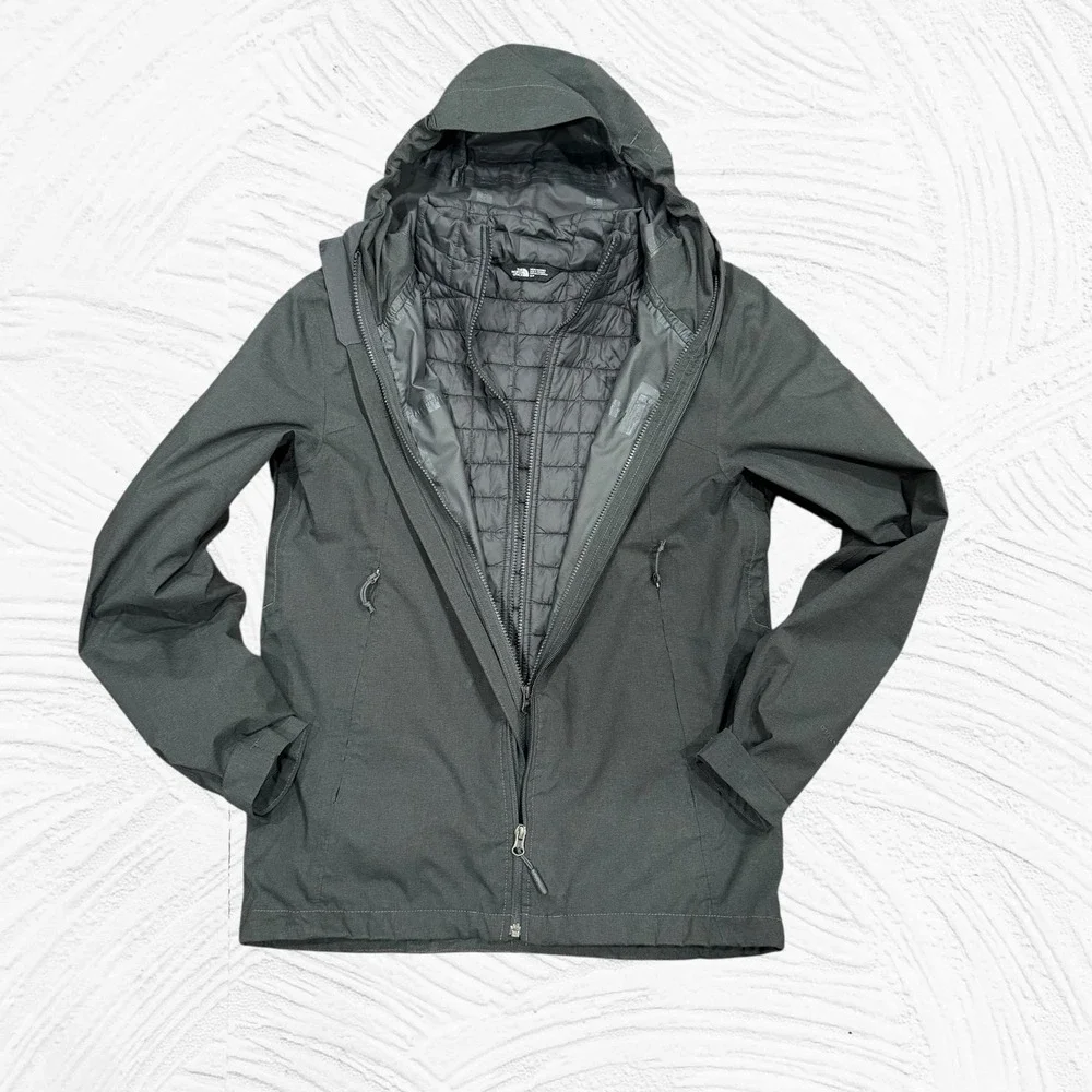 North Face Thermoball Triclimate Coat Mens Small Dark Charcoal Gray Ski 3 In 1